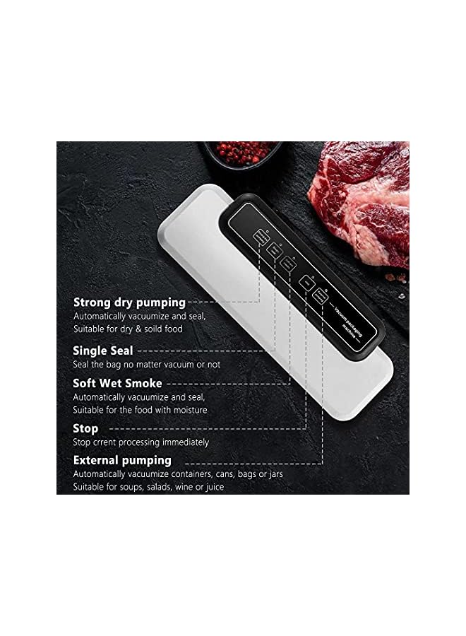 Raxoom Sealer Machine By Crokett With 10 Bags- Automatic Food Sealer Machine With Compact & Portable Design- Lab Tested Vacuum Sealing Machine Featuring Led Indicator Lights, Dry & Moist Food Modes - Image 3