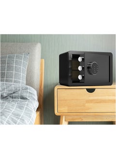 Arabest Mini Security Safe with Electronic Keypad Lock and Physical Key for Storing Jewelry Passport Watch Cash for Home/Office/Hotel (Black)  - Image 2
