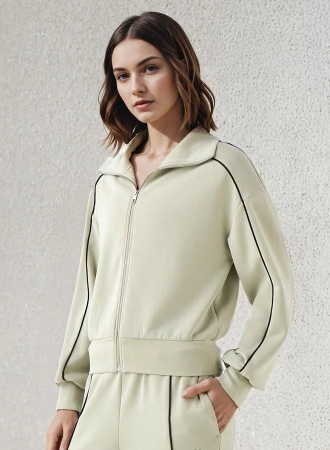 Kappa Piping Detail Zip Through Jacket