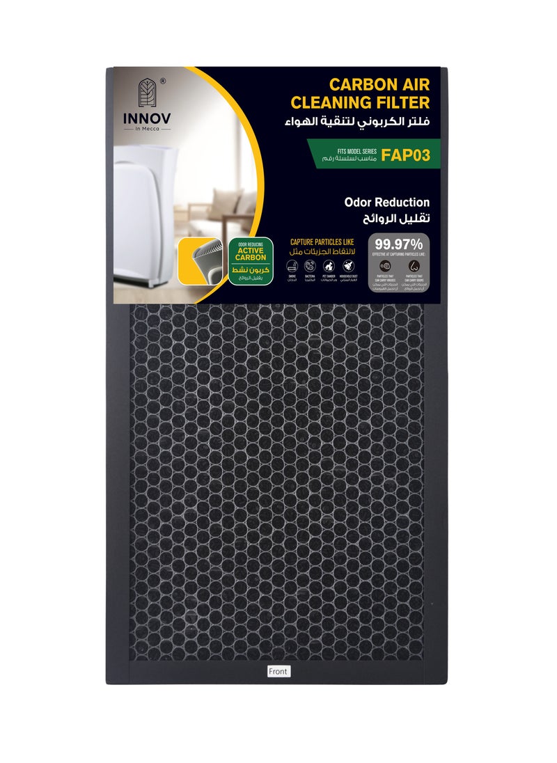 INNOV In Mecca - Room Air Purifier Filter Replacement. Active Carbon layer & Ultra Hepa layer aromatherapy Filter. 53.5 cm x 29.5 cm (21 in. x 11.6 in.),1-Pack. Works with Devices: FAP-03 - Image 1