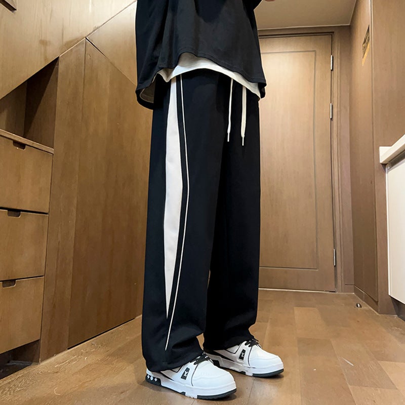Casual Pants Men'S Autumn New Loose Straight Pants Boys Teenager Fashion Brand Wide Leg Sports Pants - Image 4