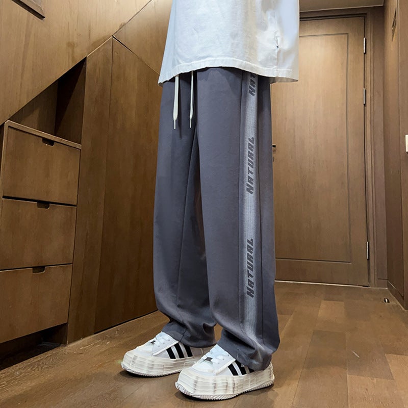 Casual Pants Men'S Autumn New Loose Straight Pants Boys Teenager Fashion Brand Wide Leg Sports Pants - Image 1