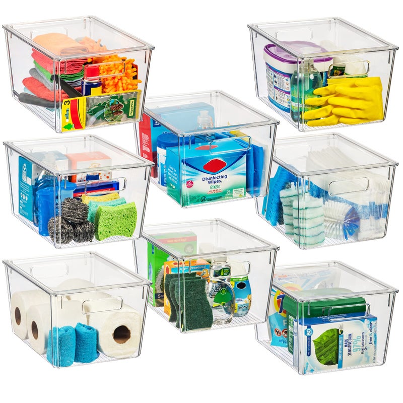 ClearSpace Plastic Storage Bins with Lids XLarge  Perfect Kitchen Organization or Pantry Storage  Fridge Organizer Pantry Organization and Storage Bins Cabinet Organizers