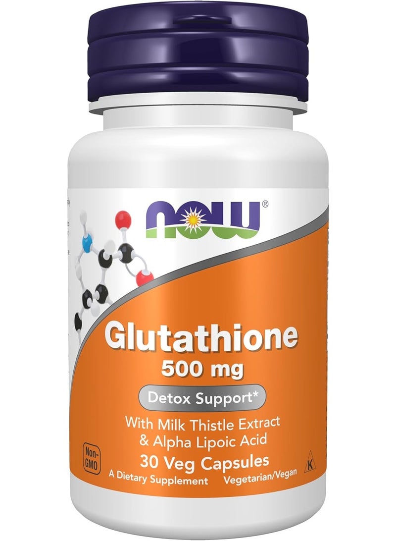 Now Foods Glutathione 500 mg | with Milk Thistle Extract & Alpha Lipoic Acid for Antioxidant Support & Free Radical Defense & Liver Detox & Cellular Health | 30 Veg Capsules - Image 2