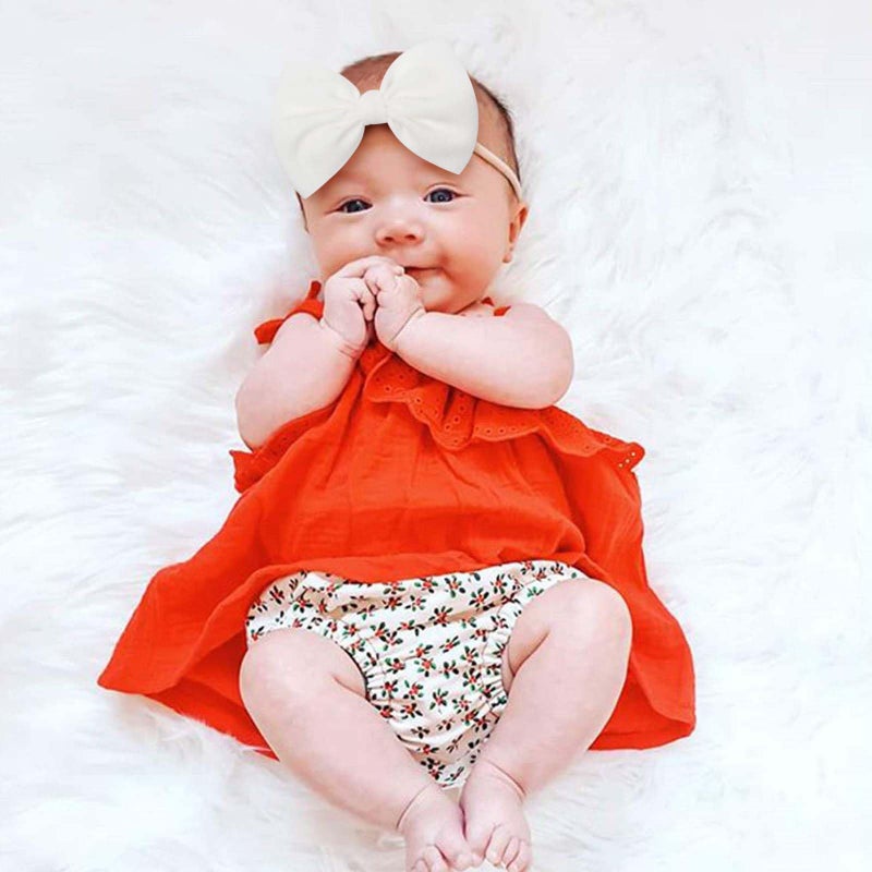 YanJie Baby Girls Nylon Headbands Newborn Bows Handmade Hair Bows Hairbands Hair Accessories for Newborn Infant Toddlers Kids (black white pink) - Image 4