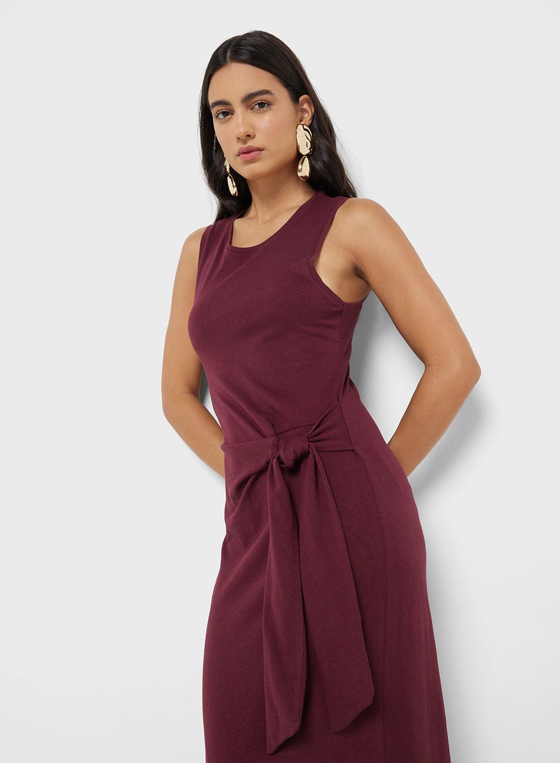 MANGO Knot-Detail Jersey Dress  - Image 3