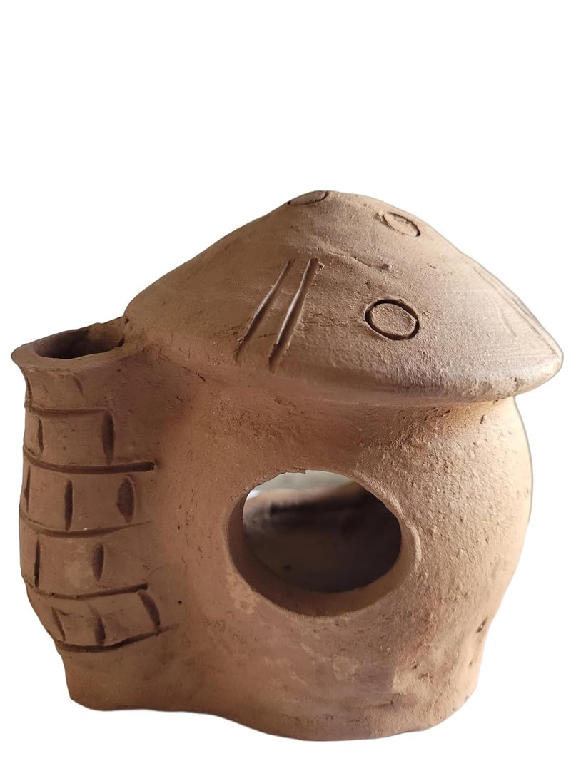 RUKDA Terracotta Aquarium Decoration – Fish Tank Cave Shelter, Ideal Breeding Hideout for Betta Fish, Shrimp, Goldfish, and Small Reptiles – Eco-Friendly & Safe (TerraSanctuary Tower) - Image 4