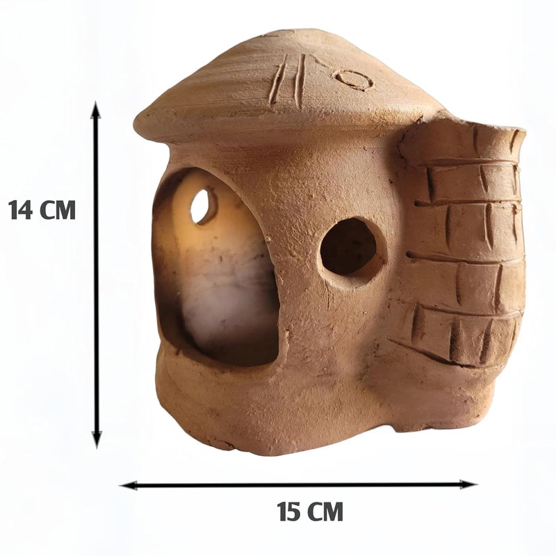 RUKDA Terracotta Aquarium Decoration – Fish Tank Cave Shelter, Ideal Breeding Hideout for Betta Fish, Shrimp, Goldfish, and Small Reptiles – Eco-Friendly & Safe (TerraSanctuary Tower) - Image 2