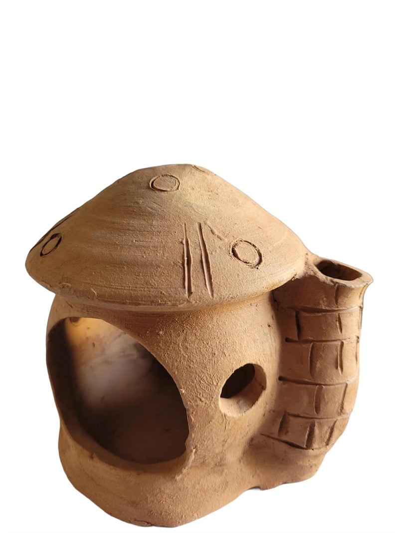 RUKDA Terracotta Aquarium Decoration – Fish Tank Cave Shelter, Ideal Breeding Hideout for Betta Fish, Shrimp, Goldfish, and Small Reptiles – Eco-Friendly & Safe (TerraSanctuary Tower) - Image 3