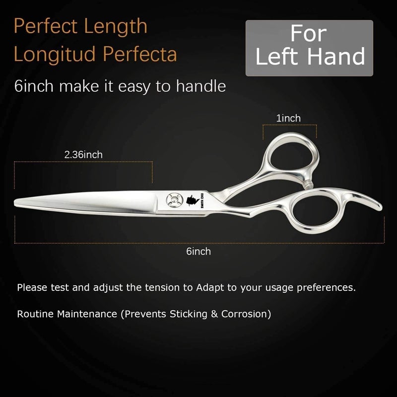 SMITH CHU مقص قص الشعر الاحترافي بشفرات حلاقة - مقصات حلاق لليد اليسرى - 6.0" من الفولاذ المقاوم للصدأ الياباني 440 C لليد اليسرىâ€¦ - Image 3