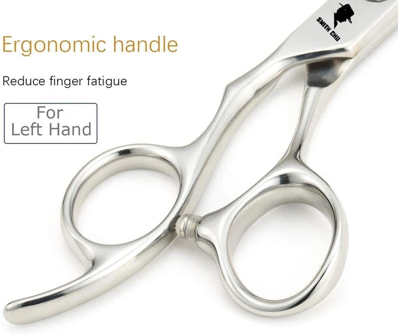 SMITH CHU مقص قص الشعر الاحترافي بشفرات حلاقة - مقصات حلاق لليد اليسرى - 6.0" من الفولاذ المقاوم للصدأ الياباني 440 C لليد اليسرىâ€¦ - Image 5