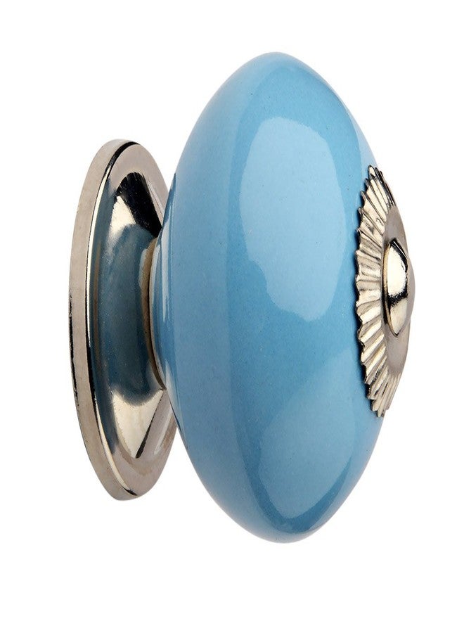 HOBKNOBS Blue Ceramic Polished Cabinet Drawers/Wardrobe/Kitchen Door Pull Knobs - Blue - Image 2