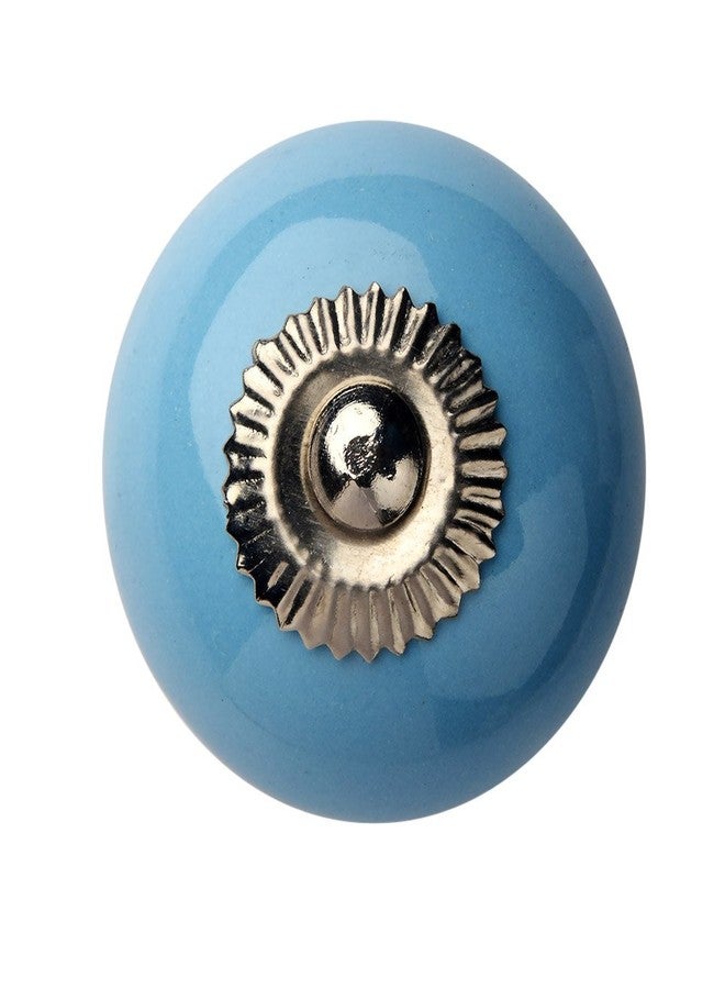 HOBKNOBS Blue Ceramic Polished Cabinet Drawers/Wardrobe/Kitchen Door Pull Knobs - Blue - Image 3