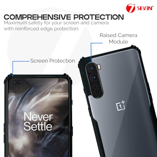 7-Seven 7SEVEN® Ipacky Back Cover for OnePlus Nord Mobile Back Case Shock Proof Design Camera Edges Protection Crystal Clear 1+ Phone Case Precise Cutouts Matte Black Soft Bumper Phone Cover - Image 3