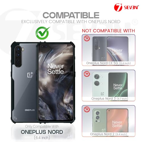 7-Seven 7SEVEN® Ipacky Back Cover for OnePlus Nord Mobile Back Case Shock Proof Design Camera Edges Protection Crystal Clear 1+ Phone Case Precise Cutouts Matte Black Soft Bumper Phone Cover - Image 2