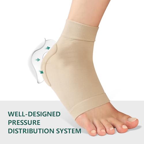 Welnove Achilles Tendonitis Heel Protector Socks - (FSA&HSA) Welnove Achilles Tendon Support Compression Socks - Gel Padded Sleeve for Cushion & Protection of Bursitis, Tenderness, Dry Cracked, Regular - Image 4