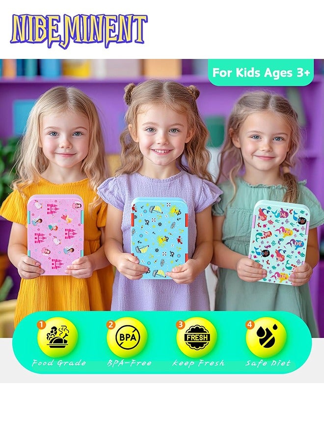 NIBEMINENT Bento Lunch Box for Kids & Toddlers, Leak-Proof Lunchbox with 5/6 Compartments - Back to School, Snack Containers for On-the-Go Meal, Made with Safe BPA-Free Material  - Image 3