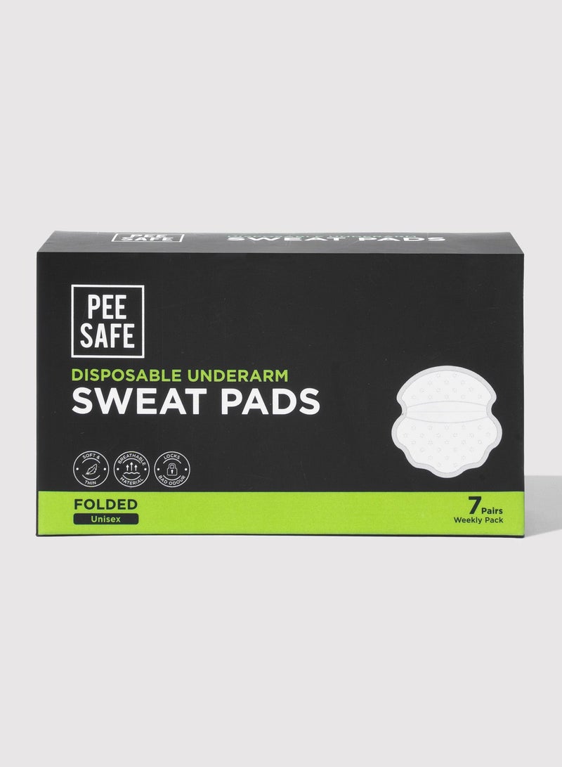 بيساف بي سيف وسادة قطنية لامتصاص العرق تحت الإبطين، قابلة للتنفس ومزيلة للروائح الكريهة، تمنع ظهور بقع التعرق على الملابس، مزودة بلاصق عالي الجودة، 14 وسادة مطوية - Image 1