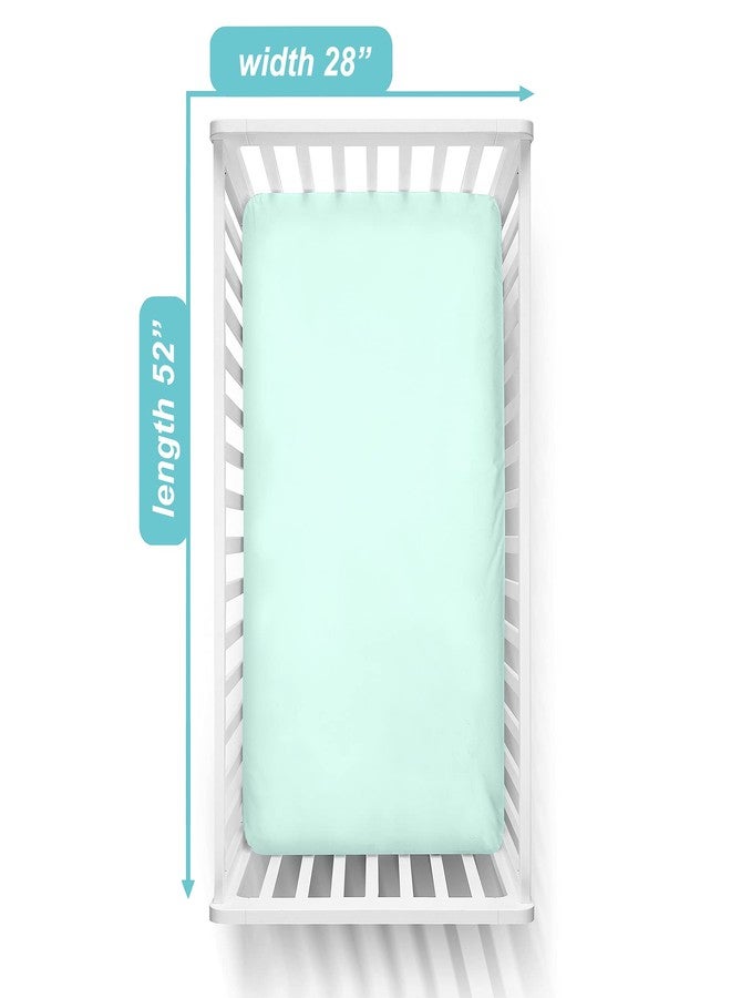 TL Care 100% Natural Cotton Fitted Crib Sheet 52" x 28" - Soft, Breathable, Hypoallergenic & Gentle Toddler Bed Sheet, Fair Aqua, Neutral for Boys & Girls - Image 2