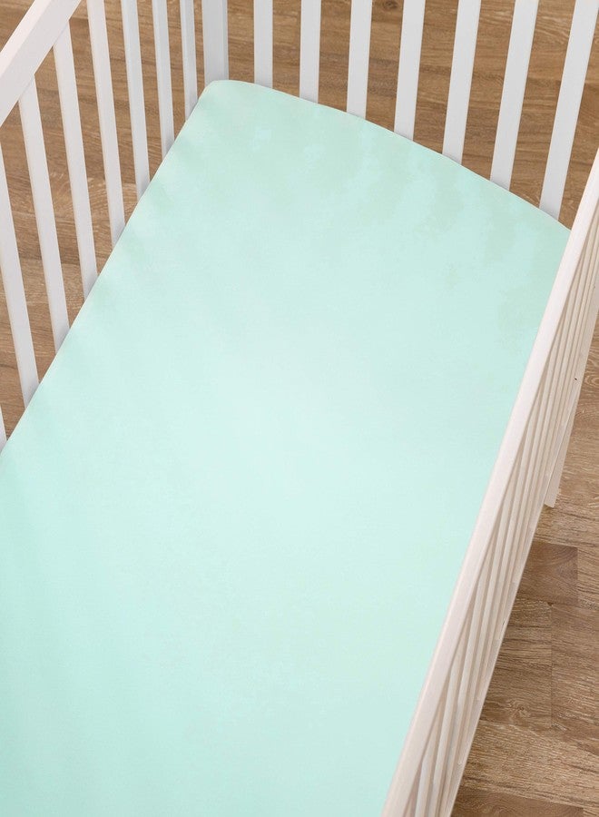 TL Care 100% Natural Cotton Fitted Crib Sheet 52" x 28" - Soft, Breathable, Hypoallergenic & Gentle Toddler Bed Sheet, Fair Aqua, Neutral for Boys & Girls - Image 4
