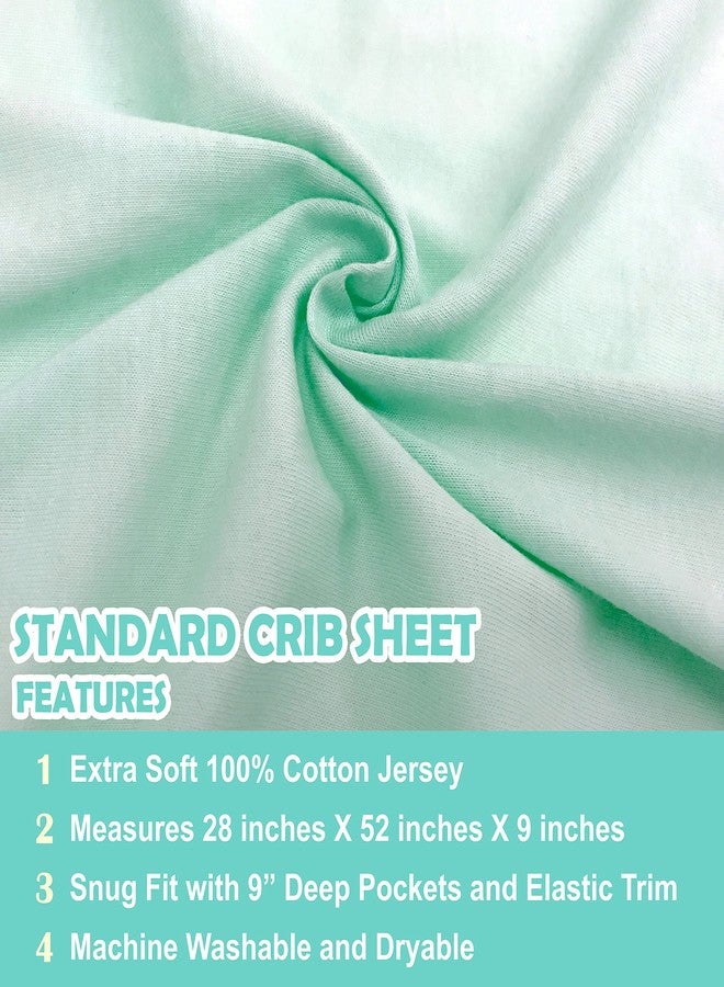 TL Care 100% Natural Cotton Fitted Crib Sheet 52" x 28" - Soft, Breathable, Hypoallergenic & Gentle Toddler Bed Sheet, Fair Aqua, Neutral for Boys & Girls - Image 3