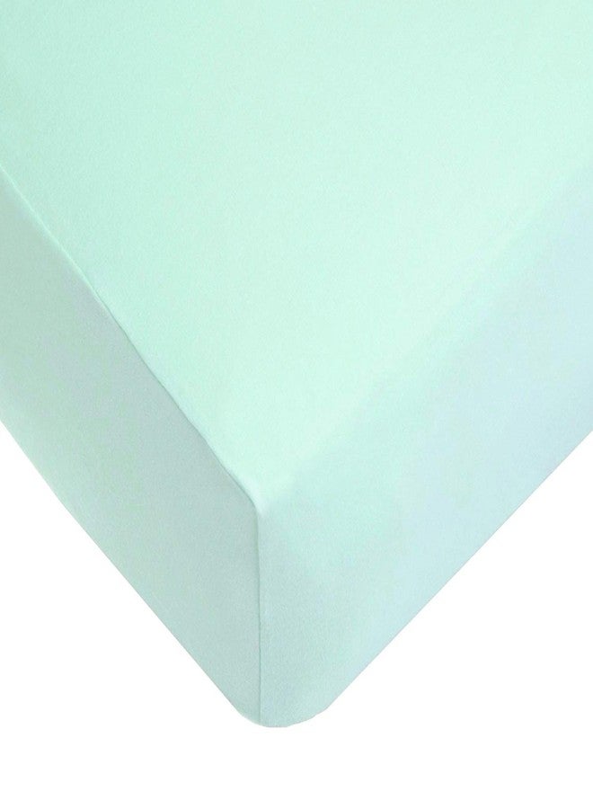 TL Care 100% Natural Cotton Fitted Crib Sheet 52" x 28" - Soft, Breathable, Hypoallergenic & Gentle Toddler Bed Sheet, Fair Aqua, Neutral for Boys & Girls - Image 1