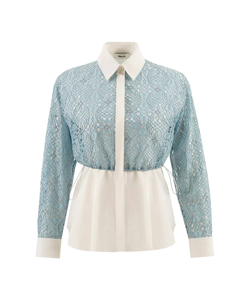 Ipekyol  Layered Shirt with Elasticated Waist for Women | Best Price UAE