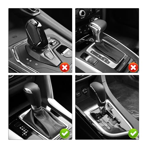 IHOTDER Car Gear Shift Knob with 4 Adaptive Parts,Leather 5 Speed Shift Knobs for Replacement Broken Shifter Knobs,Universal Non-Slip Manual Shift Knob Car Interior Accessories for Most Vehicles (Black/Red) - Image 4