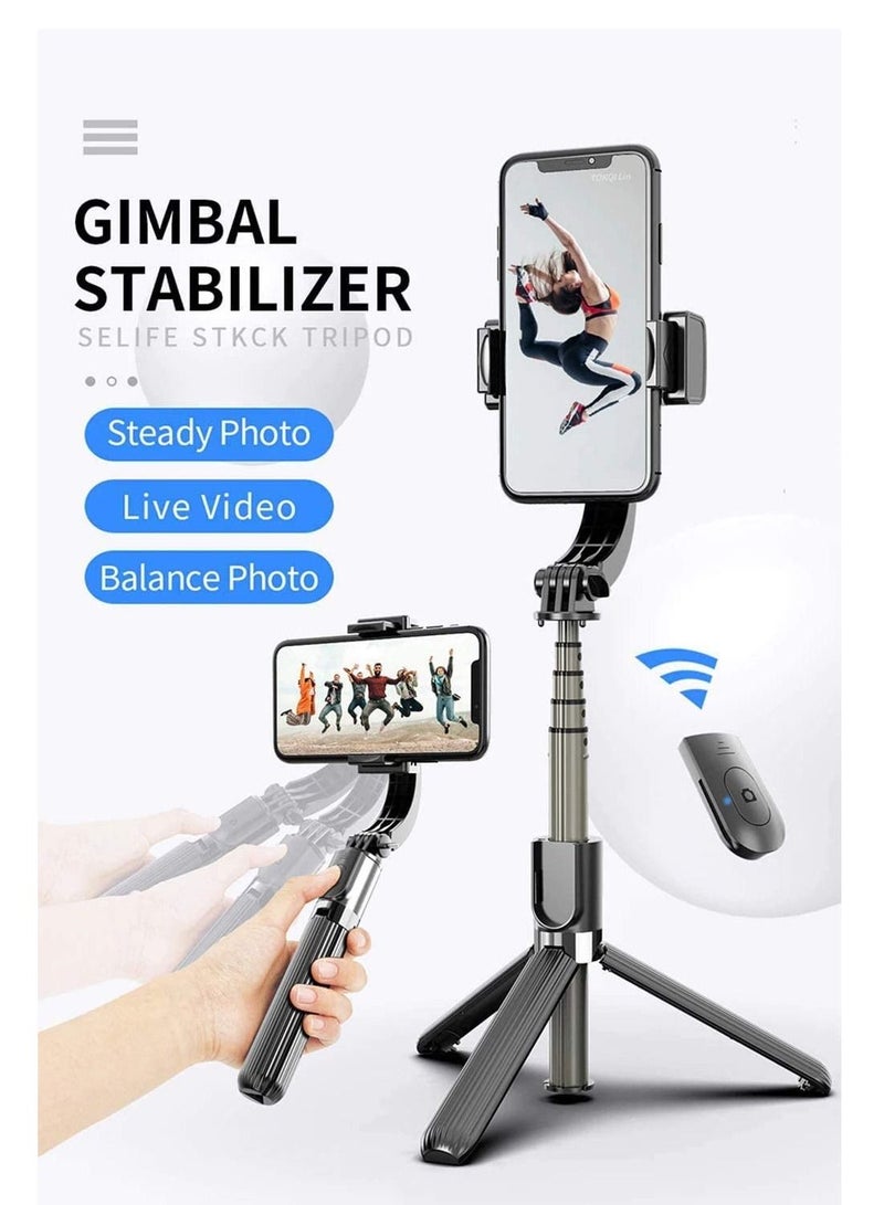 L08 Bluetooth Handheld Gimbal Stabilizer Mobile Phone Selfie Stick Holder Adjustable Selfie Stand With tripod - Image 5
