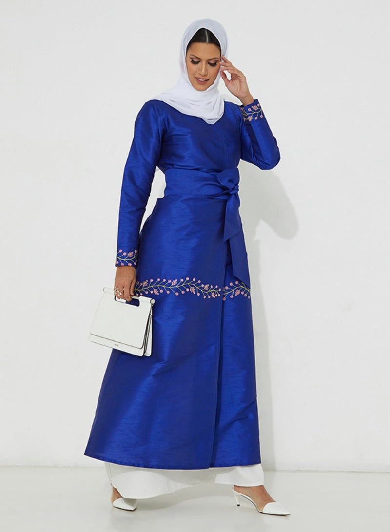 Rosette Abaya Blue Abaya - Image 1