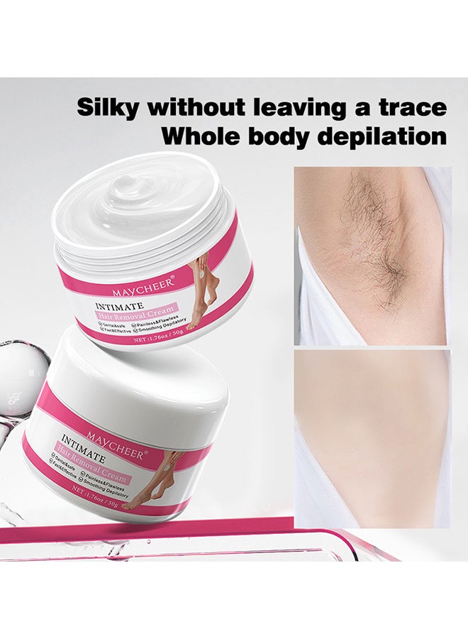 مايتشير كريم إزالة الشعر الحميمي، كريم إزالة الشعر بدون ألم، كريم إزالة الشعر الخالي من العيوب للمناطق الحساسة، البكيني، الجسم، الساقين وتحت الإبط، تركيبة حساسة لجميع أنواع البشرة، سريع المفعول وطويل الأمد 50جم - Image 2