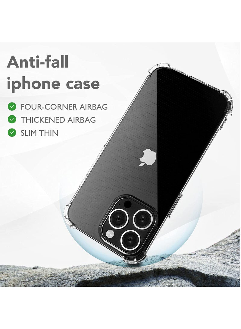 BORTONY iPhone 15 Pro Max Case Cover Transparent Anti Yellowing Slim Thin Cover Comfortable Grip Reinforced Bumper Shell Corner Shockproof Protective Cover 6.7 Inch - Image 2