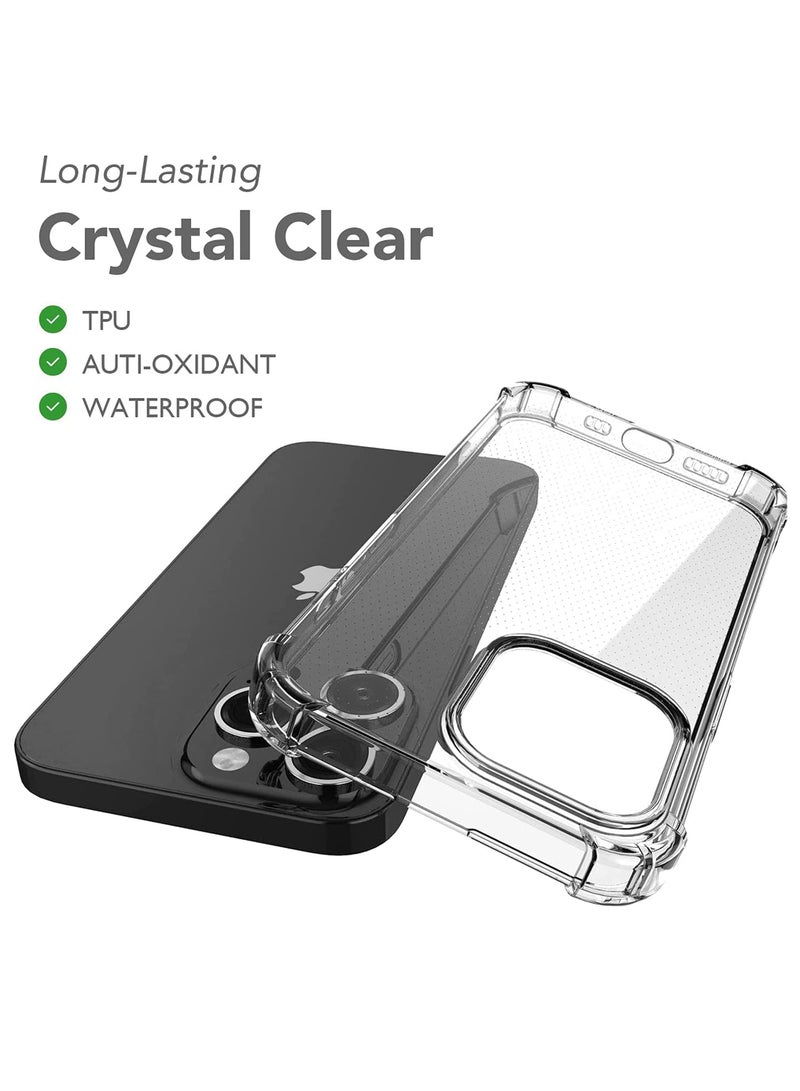 BORTONY iPhone 15 Pro Max Case Cover Transparent Anti Yellowing Slim Thin Cover Comfortable Grip Reinforced Bumper Shell Corner Shockproof Protective Cover 6.7 Inch - Image 3