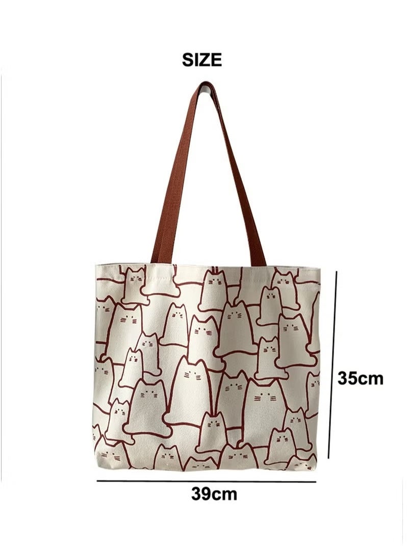 Women's Shoulder Tote Bag Canvas Handbag For Women Large Capacity Bucket Bag Fashionable Travel Messenger Shoulder Bag for Ladies Girls College Students  - Image 3