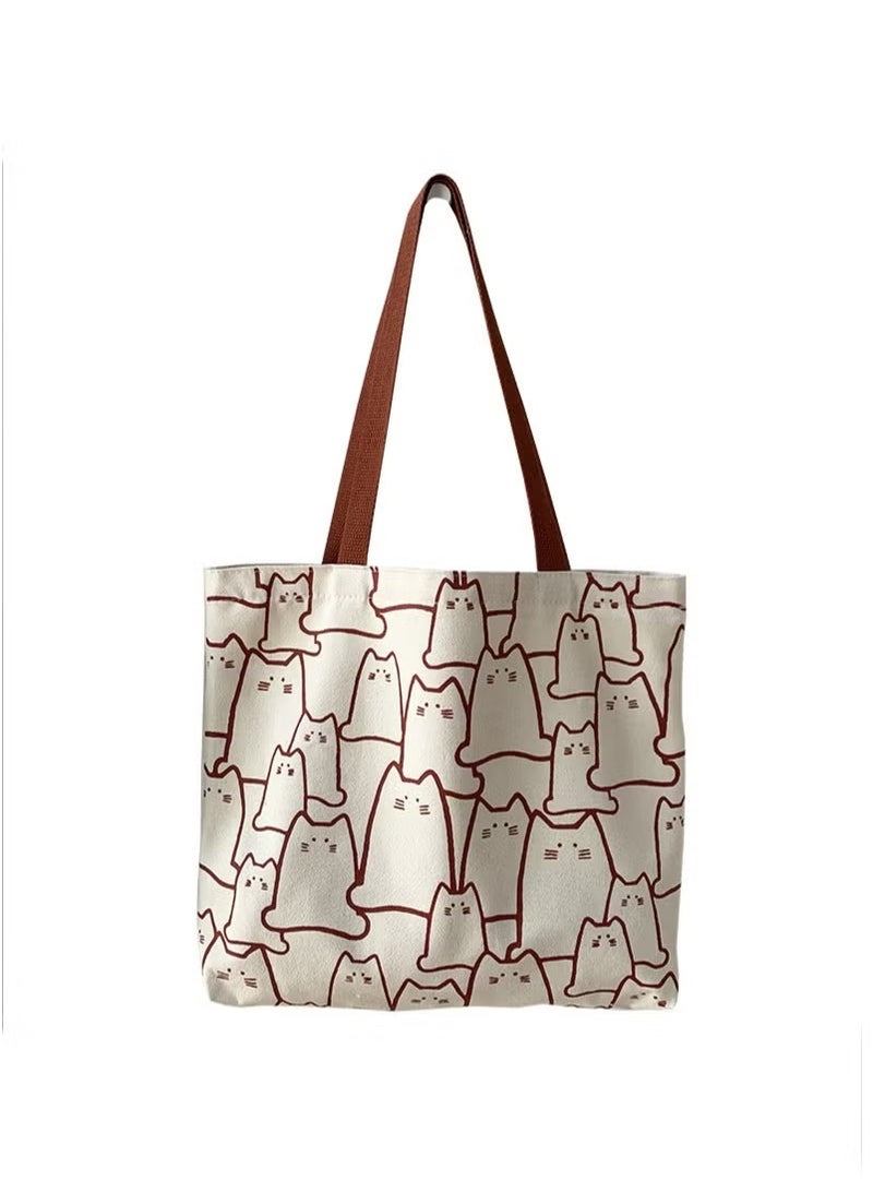 Women's Shoulder Tote Bag Canvas Handbag For Women Large Capacity Bucket Bag Fashionable Travel Messenger Shoulder Bag for Ladies Girls College Students  - Image 5