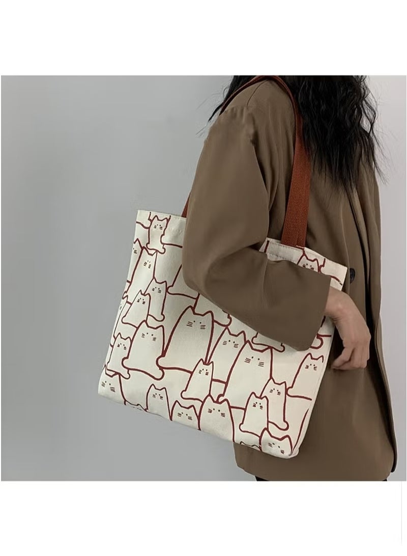 Women's Shoulder Tote Bag Canvas Handbag For Women Large Capacity Bucket Bag Fashionable Travel Messenger Shoulder Bag for Ladies Girls College Students  - Image 4