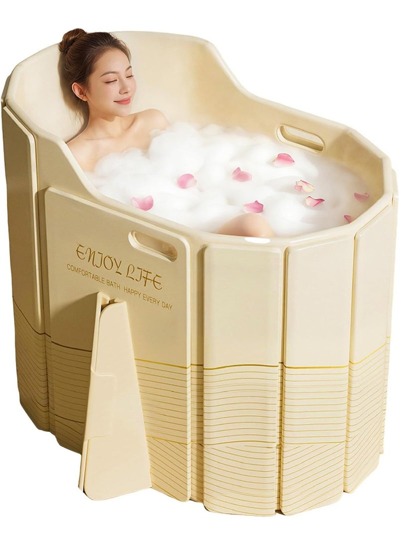 WALALLA Foldable Bathtub for Adult, Large Portable Collapsible Bath Tub for Shower Stall, Installation Free Folding Spa Tub for Bathroom, Space Saving Soaking Tub for Small Spaces - Image 1