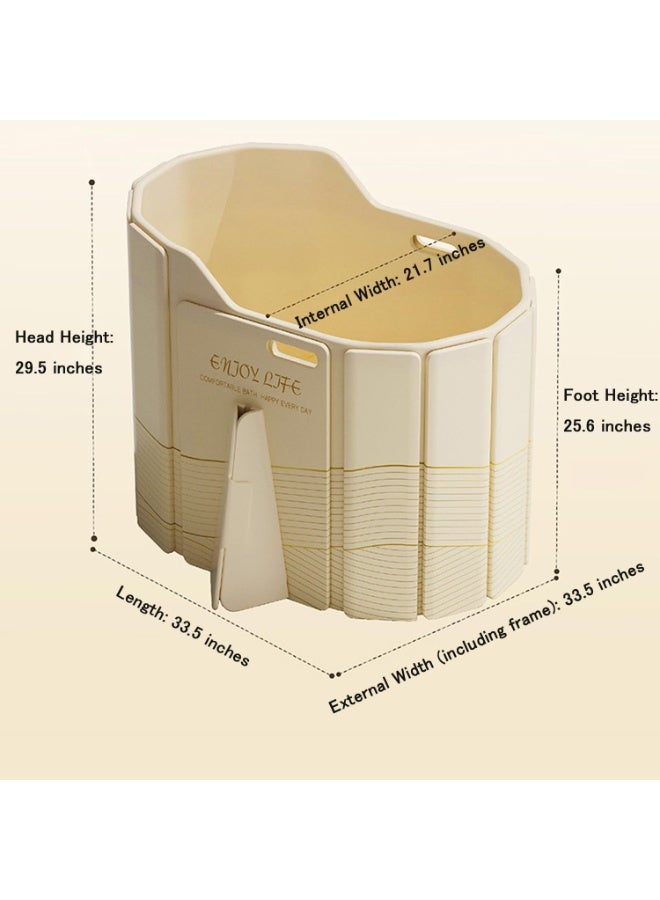 WALALLA Foldable Bathtub for Adult, Large Portable Collapsible Bath Tub for Shower Stall, Installation Free Folding Spa Tub for Bathroom, Space Saving Soaking Tub for Small Spaces - Image 2