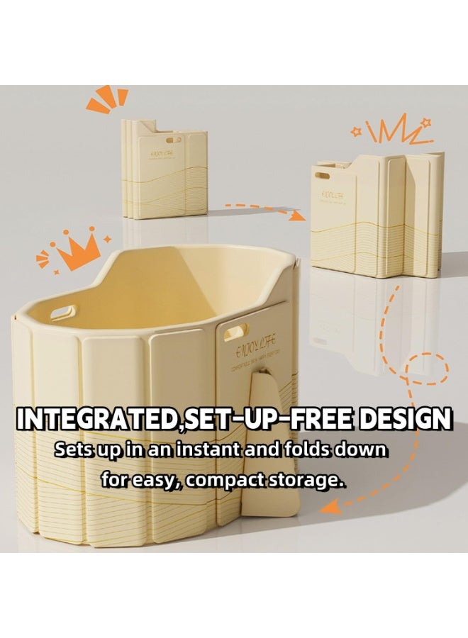 WALALLA Foldable Bathtub for Adult, Large Portable Collapsible Bath Tub for Shower Stall, Installation Free Folding Spa Tub for Bathroom, Space Saving Soaking Tub for Small Spaces - Image 5