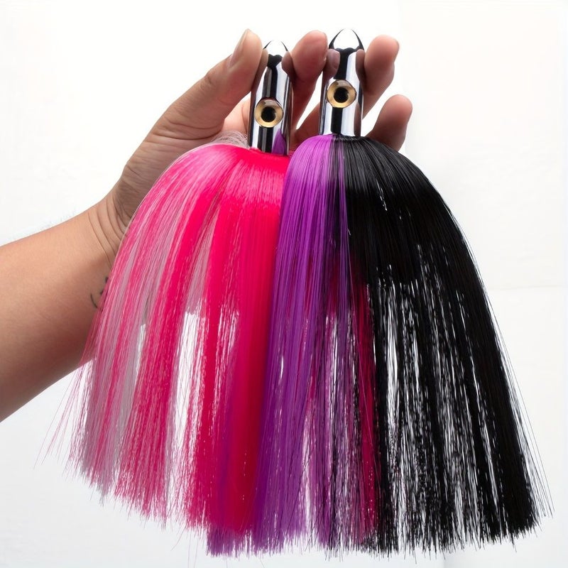 1 Copper Big Game Deep Sea Tuna Fishing Tungsten Trolling Lure 200mm Size 01 Color Mixed Nylon Hair Suitable for Saltwater and Freshwater Vertical Float - Image 2