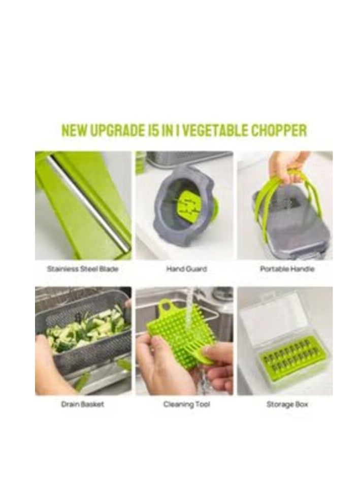 Generic - Set of 22 vegetable slicers, multifunctional fruit and vegetable slicer, hand grater, vegetable slicer container. - Image 1