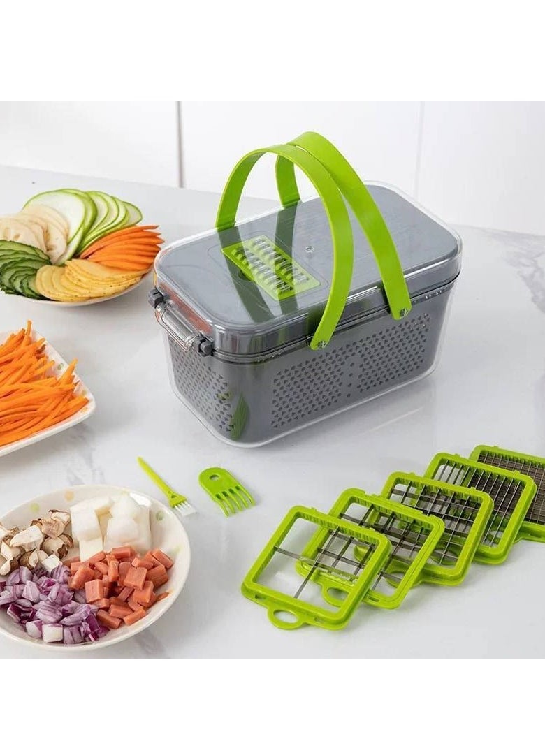Generic - Set of 22 vegetable slicers, multifunctional fruit and vegetable slicer, hand grater, vegetable slicer container. - Image 1