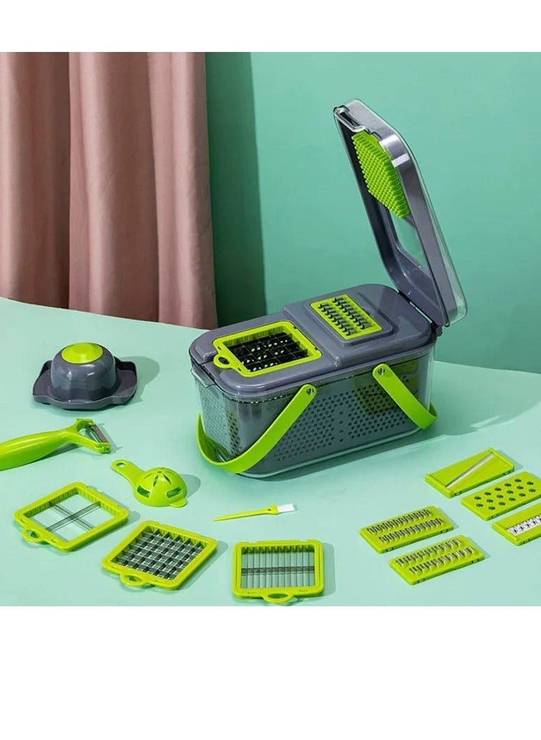 Generic - Set of 22 vegetable slicers, multifunctional fruit and vegetable slicer, hand grater, vegetable slicer container. - Image 1