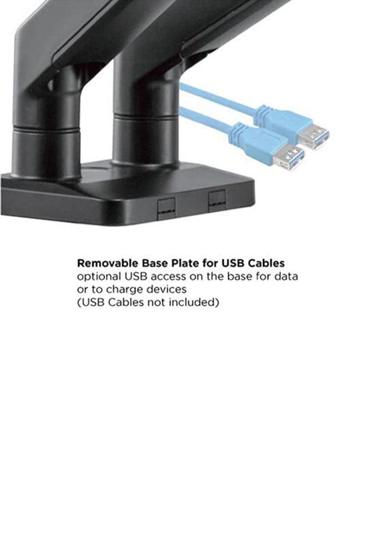 Hamood DUAL MONITORS PREMIUM ALUMINUM SPRING-ASSISTED MONITOR ARM For most 17"-32" Monitors, Tilt Range:+70°~-70°, Swivel Range:+90°~-90°, Screen Rotation:+180°~-180 - Image 5