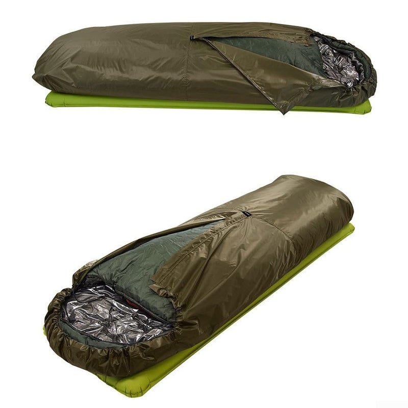 Green Waterproof Bivy Sack Heat Reflective Breathable for Camping Hiking - Image 3