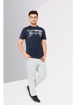 Plein Sport Men Sportswear Fit Short Sleeves Outdoor T-Shirt, Navy  - Image 2