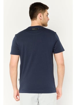 Plein Sport Men Sportswear Fit Short Sleeves Outdoor T-Shirt, Navy  - Image 4