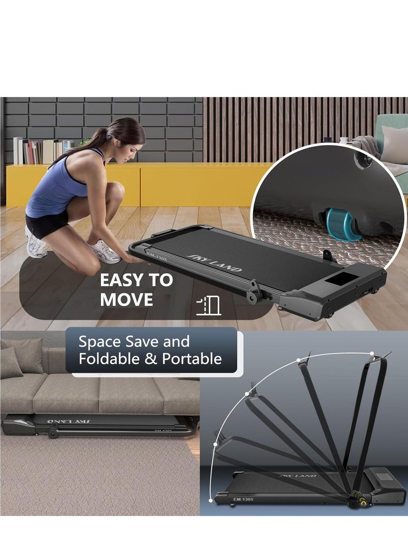 Foldable Treadmill for Home Use| Under-desk Walking Pad Treadmill 1-12km/h| Running/Walking Machine with LCD Display & Remote