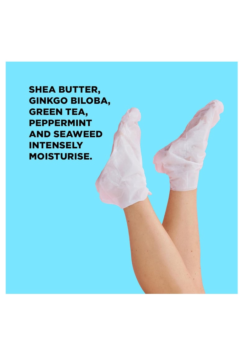 SKIN REPUBLIC Foot Repair Mask (1 Pair) – Moisturizing Foot Mask with Shea Butter, Ginkgo Biloba, Green Tea, Peppermint & Seaweed to Soften Rough, Dry Heels, Soothe, Repair & Rejuvenate Damaged Skin - Image 2