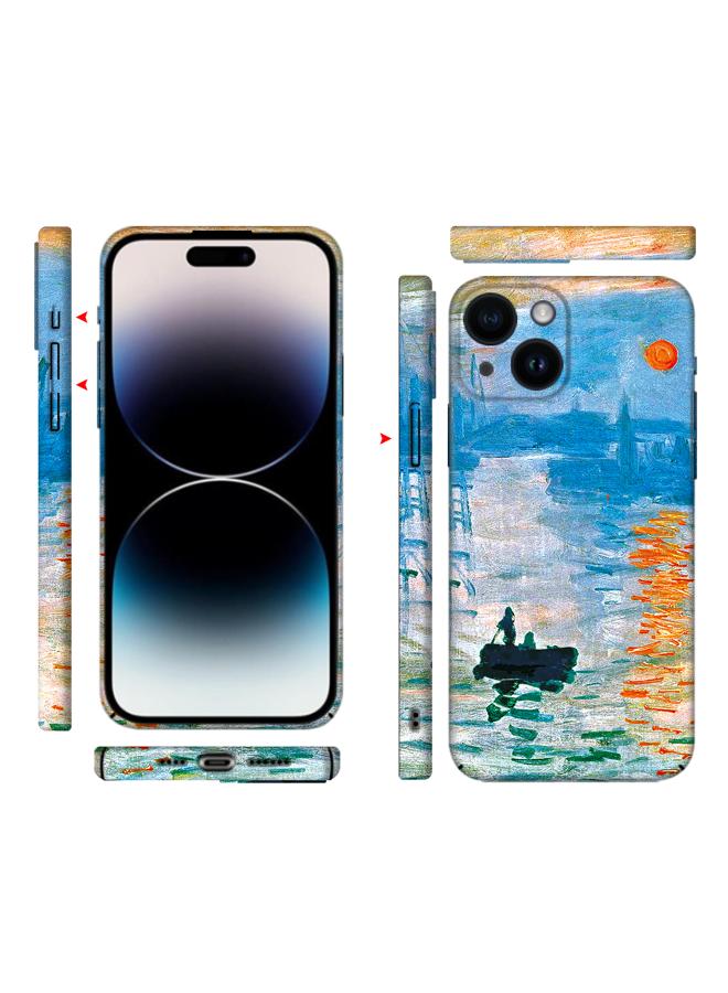 Apple iPhone 15 Art Oil Painting Phone Case - Claude Monet Sunrise Impression - Full Pack Frosted Cool Creative Lens Anti Drop Case - Image 1